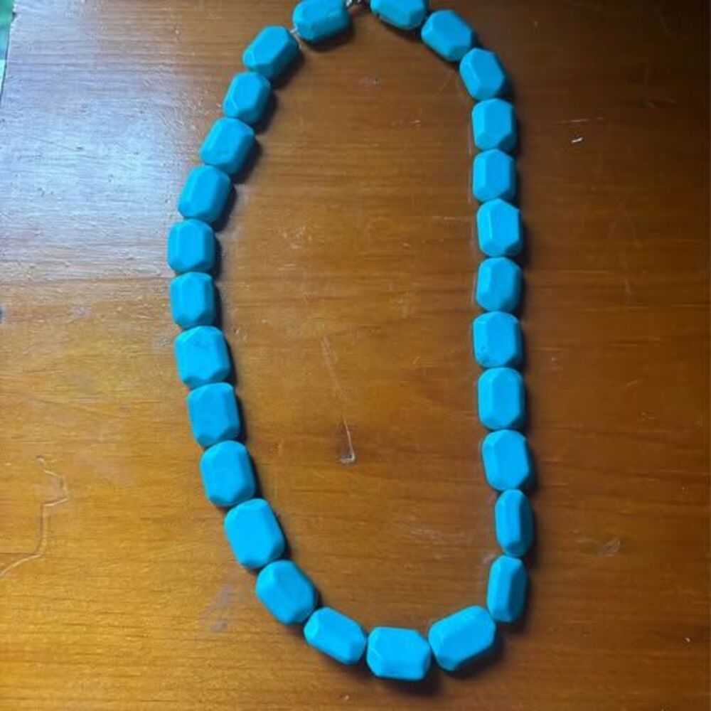 Turquoise Blue Statement Bead Necklace